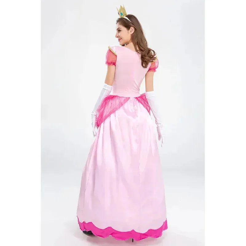 

HAni 2025 Adult Princess Peach Costume Cosplay Party Halloween Masquerade Dress Up Clothing for Women Pink Fancy Dres ☆★ww