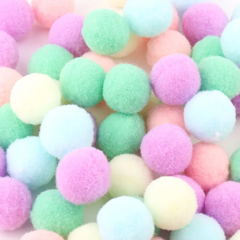 Pompoms Fluffy Soft Plush 2cm Big Pompom 20mm Colorful Pompones Ball For Kids DIY Handcraft Craft Materials Decoration 20g