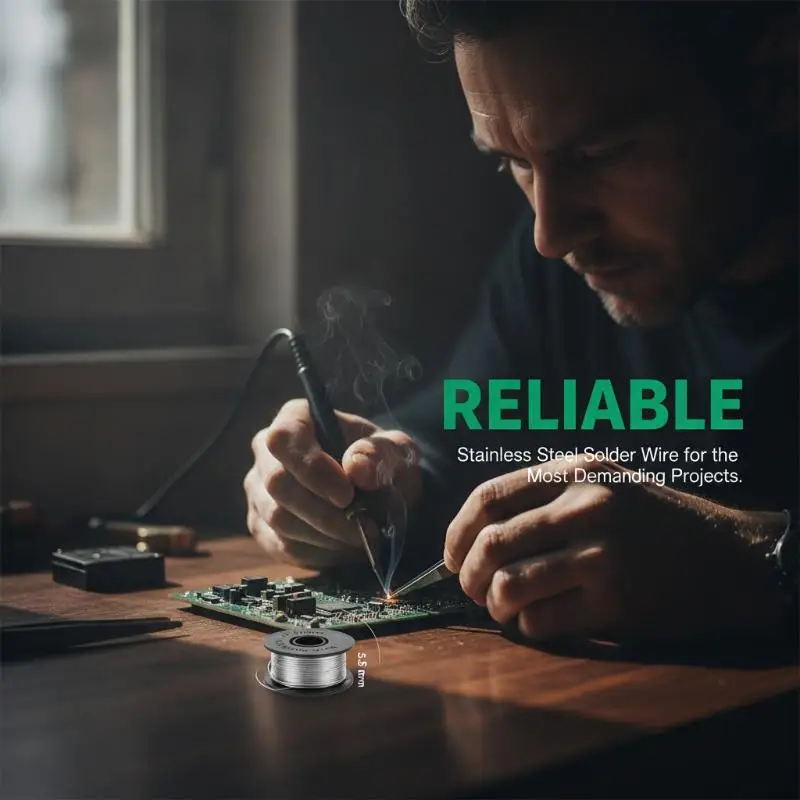 Rosin Core Solder Tin Wire Roll No Clean 2% Flux 0.8mm 1.0mm 20g 50g 100g for Power Adapter Circuit Repair Work