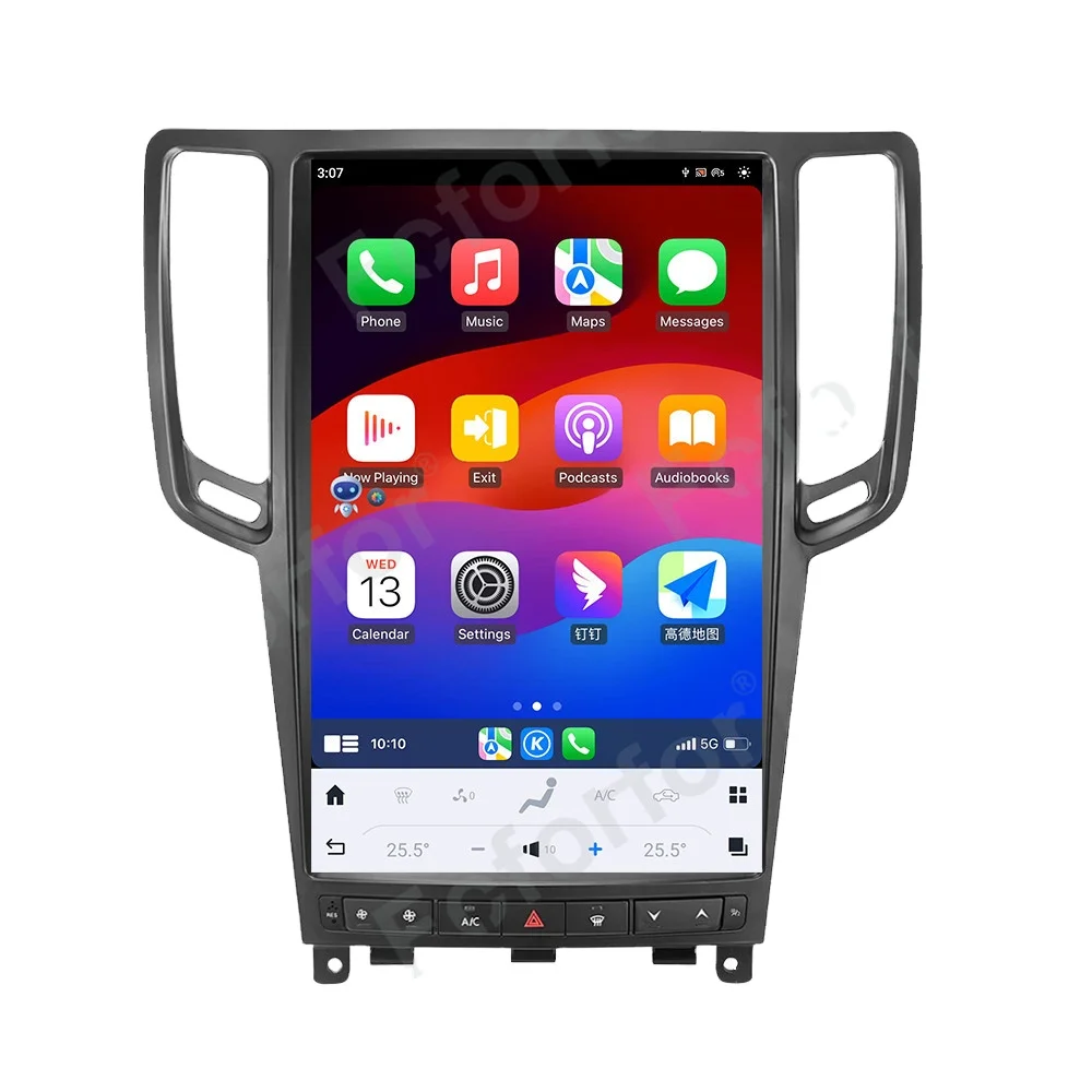 

Подходит для Android 13 для Infiniti G37 G35 G25 2010-2013 QX70 2013-2019 Tesla Style Carplay GPS-плеер Радио головное устройство
