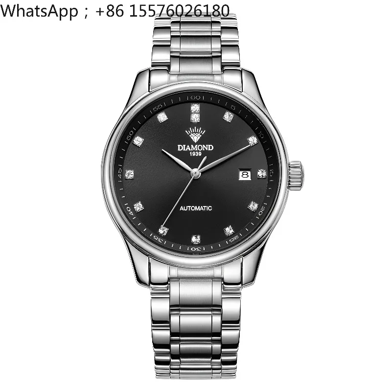 Fully Automatic Mechanical Watch, Minimalist Small Dial Watch, Luxurious Diamond-set Date Strap Men's Watch