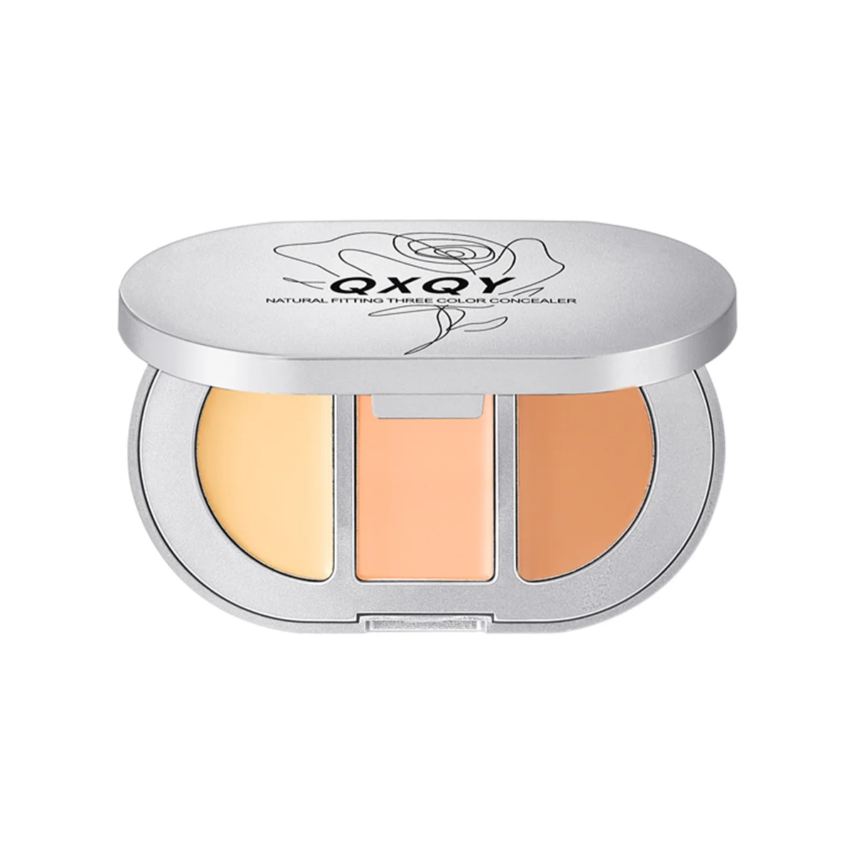 QXQY مصحح ألوان السلمون | خافي عيوب الدائرة الداكنة 3 في 1 ومنظف حوض المسيل للدموع | لوحة ثلاثية كريمي تحت العين | للياقة الجلد بدون خياطة ™