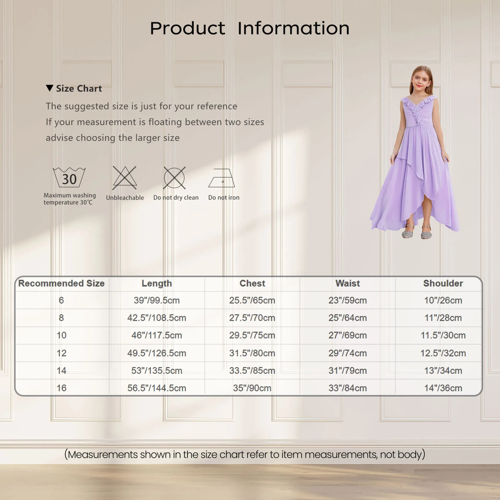 Girls Elegant Chiffon Party Dress Sleeveless Ruffle Collar Floor-length Maxi Dress for Wedding Pageant Birthday Evening