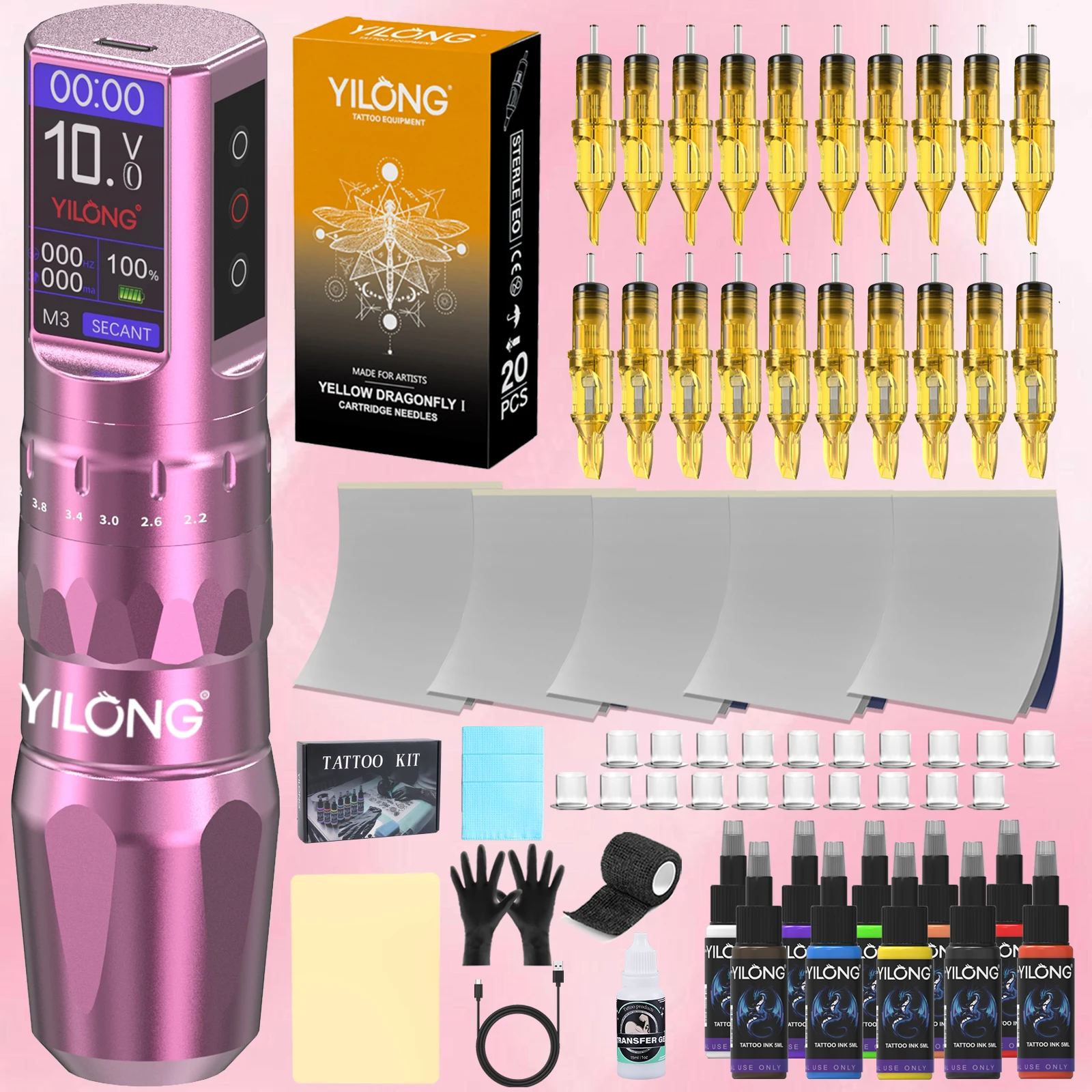 

Wireless Tattoo Kit Professional Tattoo Machine Complete Kit With Ink Permanent Makeup Machines Body Art