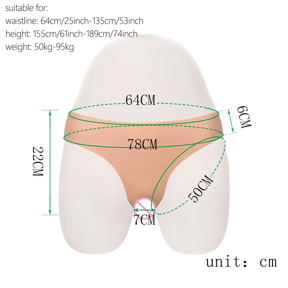 Silicone Underwear Crossdressing Pants Realistic Pussy Labia Fake Vagina Pants Hide Penis For Shemale Crossdresser Transgender