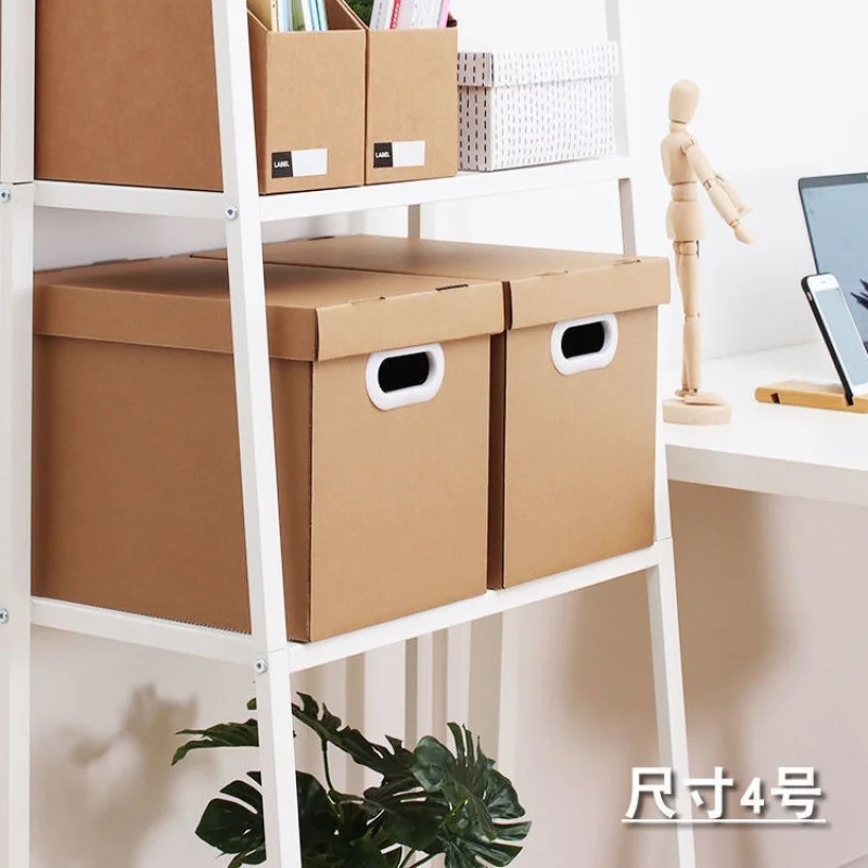 Customized Kraft Paper Moving Box Paper Storage Box Organizer with Lid Clothes Storage Box Books Documents Archive Box