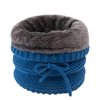 OVTRB Unisex 3 in 1 Neck Gaiter Winter Knit Fleece Neck Warmer Windproof Scarf Drawstring Cord Face Cover Ponytail Beanie Hat