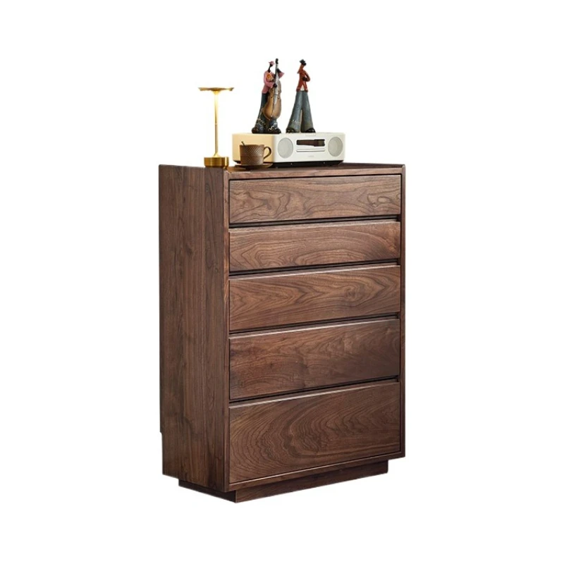 

North American black walnut solid wood chest of drawers living room home storage cabinet bedroom wall bedside cabinet