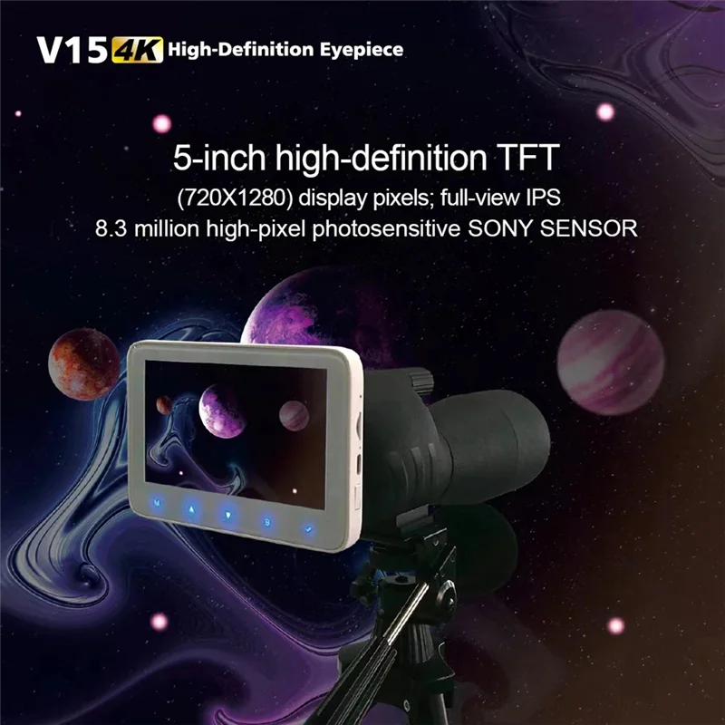 AA60-전자 접안 렌즈 레코더 5X 디지털 줌 조류 관찰 달용 천문 망원경 접안 렌즈