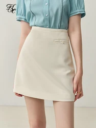 FSLE Fashion Simple Women Skirts Casual 2022 Summer New Office Lady Solid Color Commute Optional Length Office Lady' Skirts