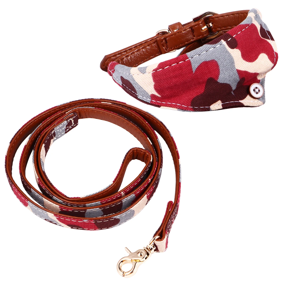 

2 Pcs Pet Supplies Camouflage Traction Necklace Dog Training Collar Cloth Adjustable