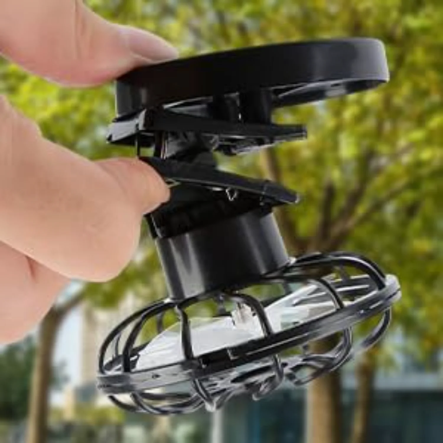 2Pcs Clip-on  Mini Solar Powered Fan Portable Handsfree Cooling Fan for Outdoor Camping/Fishing/Hiking