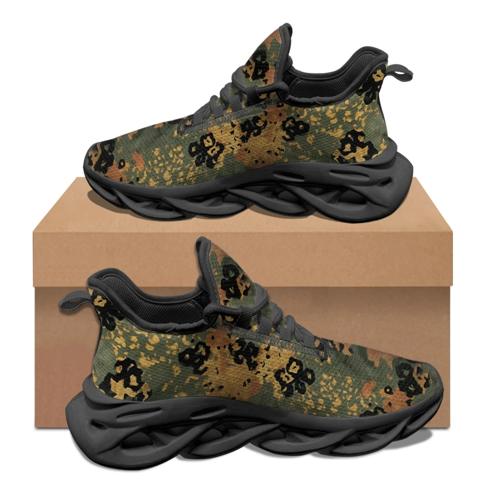 Tênis Leves PENSTROLL Leopard para Homens, para Entusiastas de Esportes, em Malha e EVA, Tênis de Corrida Masculinos