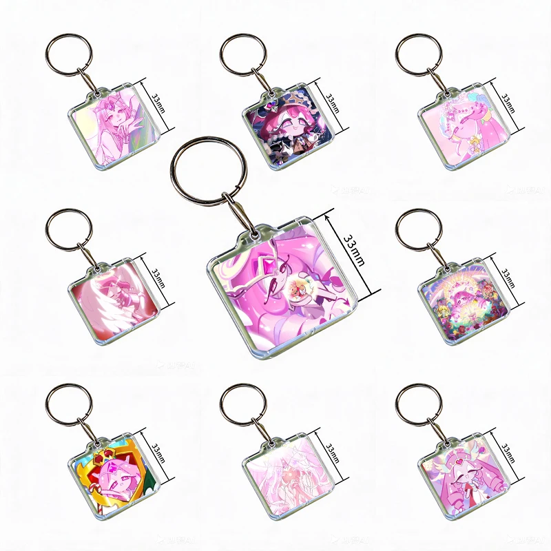 E-Eternal Sugar Cookie Keychain Handmade Hanging Ornaments for Clothes Backpack Decoration Accessories Gifts with Friends