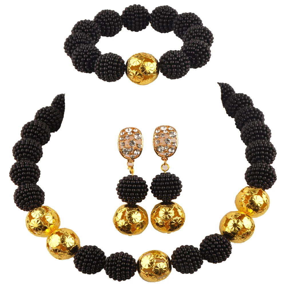 Laanc African Jewellery Nigerian Wedding Collection Necklace Black jewellery collection necklace