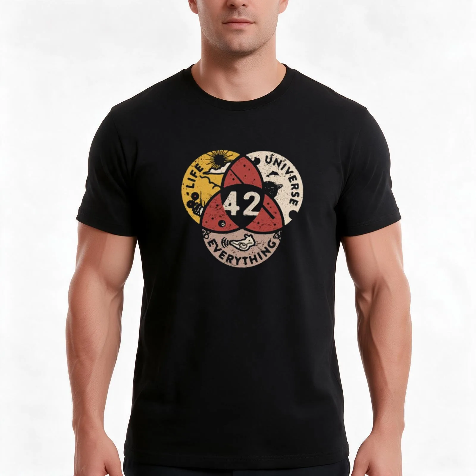 42 Answer to The Ultimate Question Of Life T-Shirt, Summer Casual Cotton Tee, Oversized Streetwear Tops, Vintage Graphic Print
