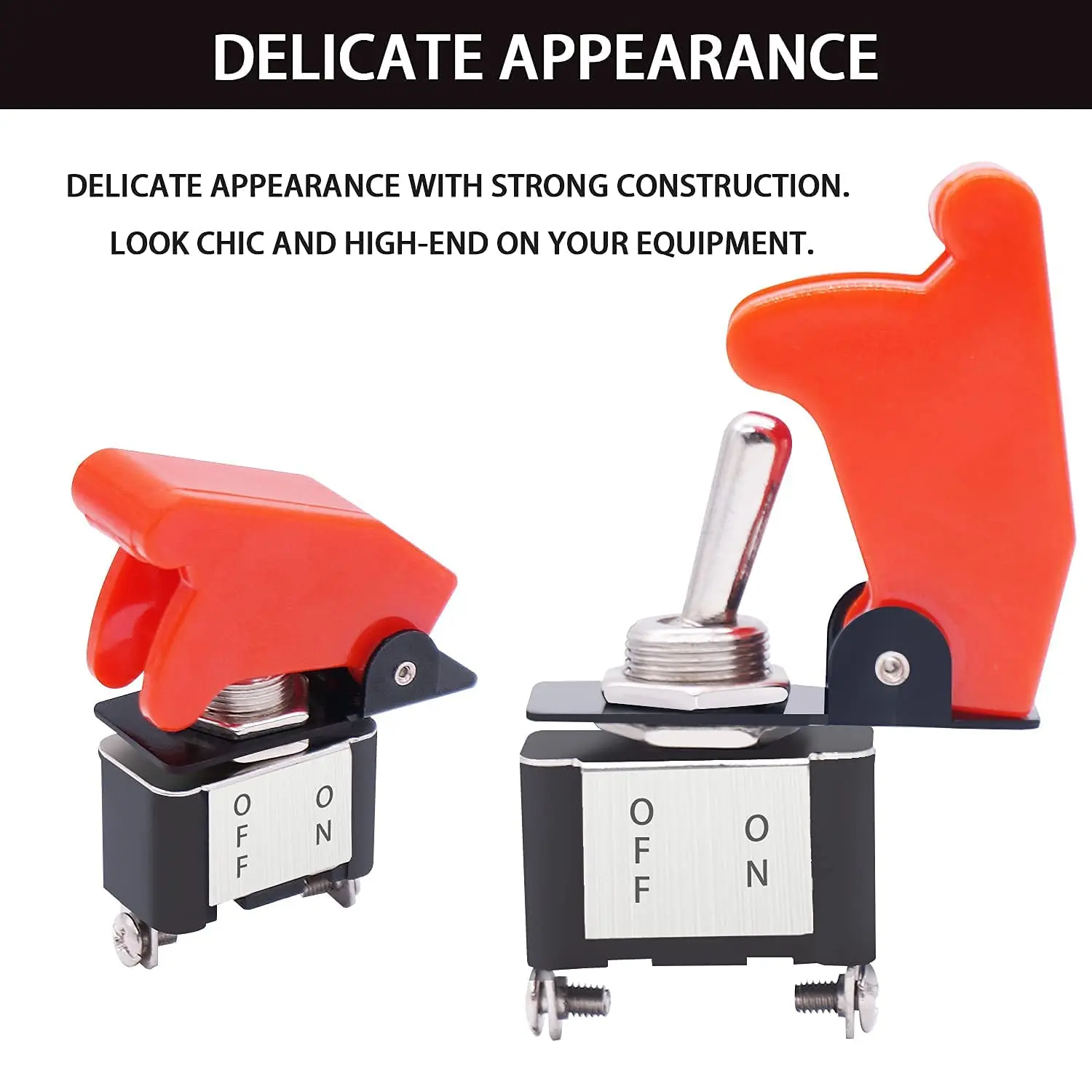 3 قطعة 12 فولت الثقيلة الروك تبديل التبديل 10A/125 فولت SPST ON/Off 2Pin مع غطاء أمان الطائرات الحمراء