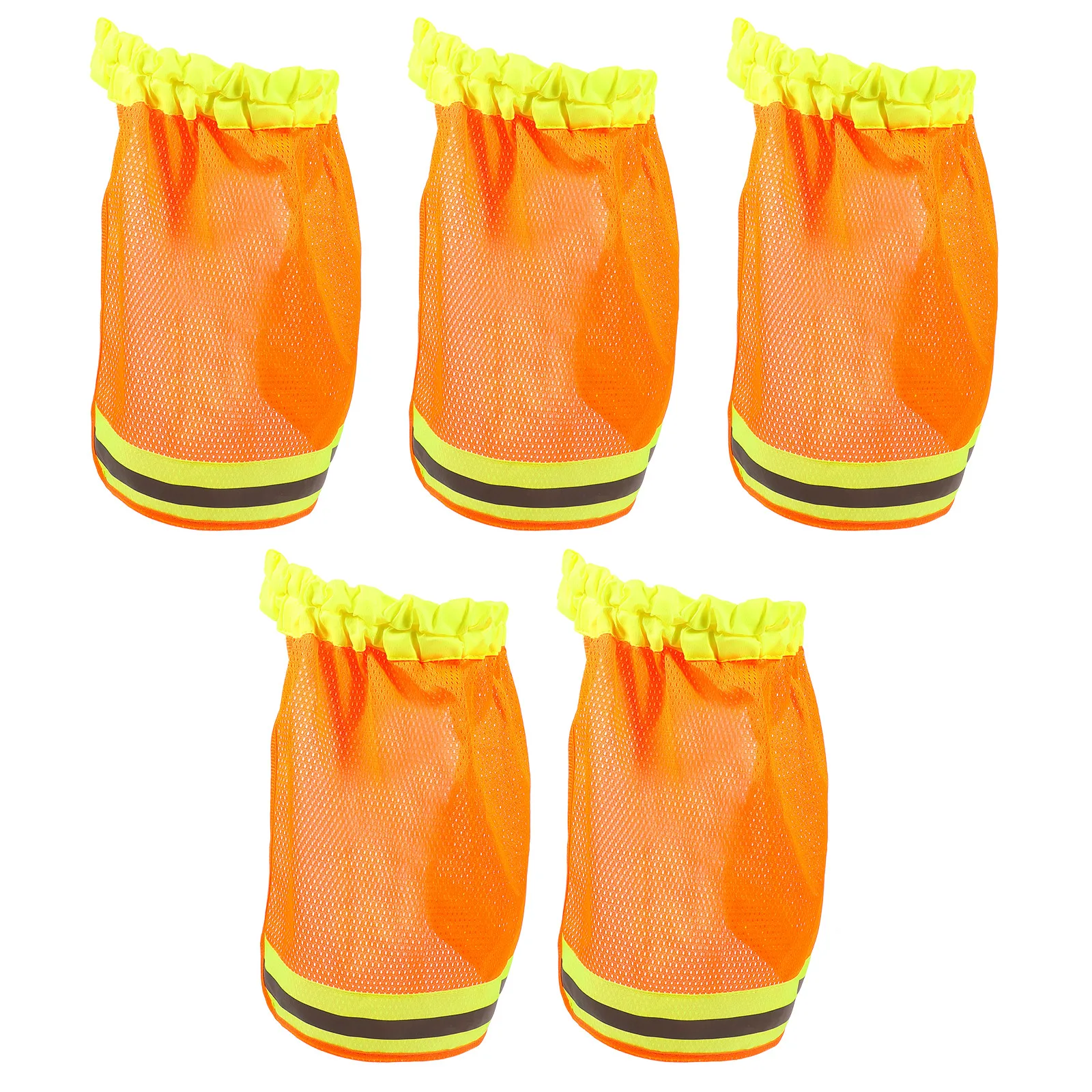5pcs Safety Sunshade Reflective Mesh Neck Protector Construction Hat Long Shade Diameter Foldable Fits Hard Hats