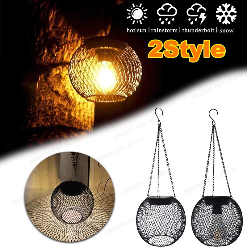 

New Hollowed Out Diamond Shaped Solar Courtyard Lamp Projection Lantern Lawn Outdoor Decoration Hanging Lamp Waterproof Iron Art