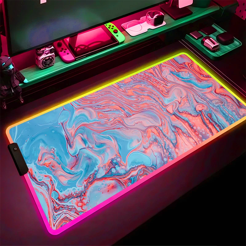 

Hot Sale RGB Mouse Pad Strata Liquid Fashion Non-Slip Rubber Edge locking mousepads Game play mats notebook computer Home Decor