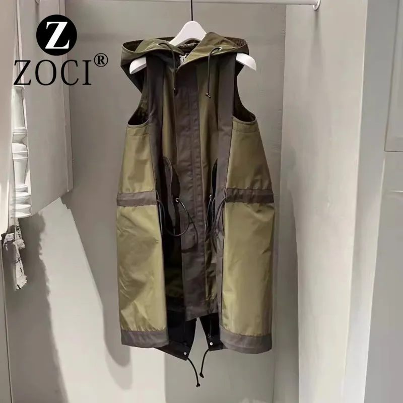 

[ZOCI] 2024 Autumn Men Biting Sister Same Style Hooded Sleeveless Vest Casual Loose Work Jacket New