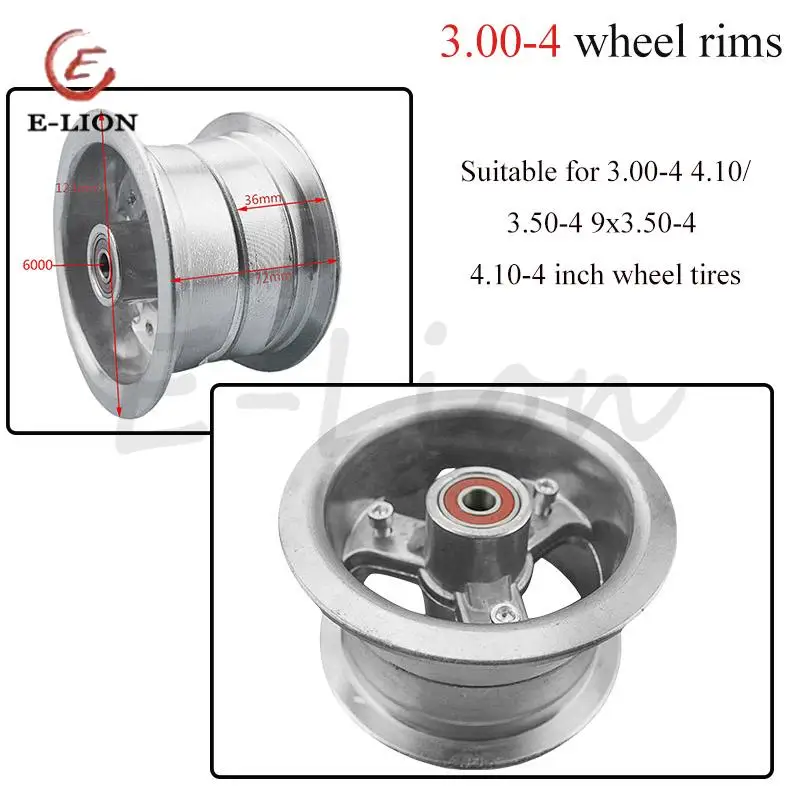 

Sturdy and durable 3.00-4 Aluminum Alloy Wheel Rims Hub for MIni Motorcycle Electric Scooter Gas Scooter ATV