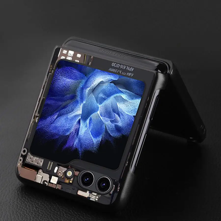 Case for Samsung Galaxy Flip6 Flip7 FE Flip5 Z Flip 7 6 5 4 3 Flip4 Flip3 Back Phone Cover Funda Circuit Board Pattern