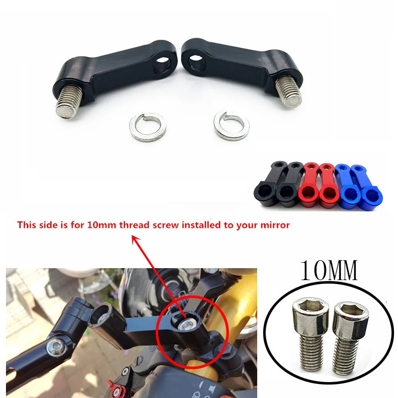 10mm 8mm Motorcycle Rearview Mirror Mount Riser Extender Adapter Extension Kit Universal For Most Motorcycles Motor