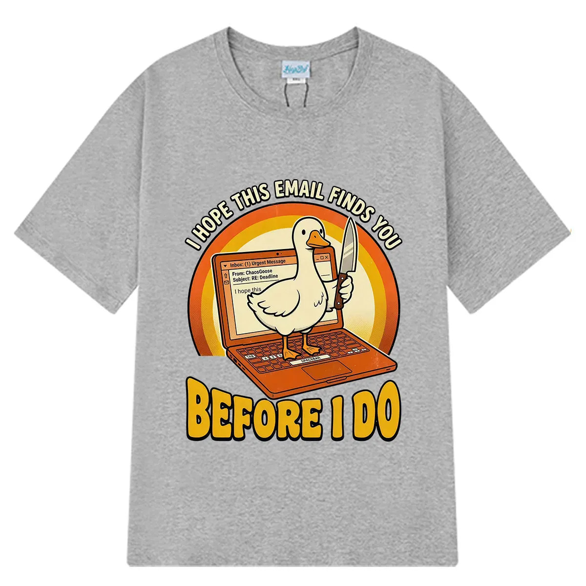 I Hope This Email Finds You Before I Do Funny Office Goose Meme Men Women Summer Short-sleeved Cotton Fashion oversized T-shirts