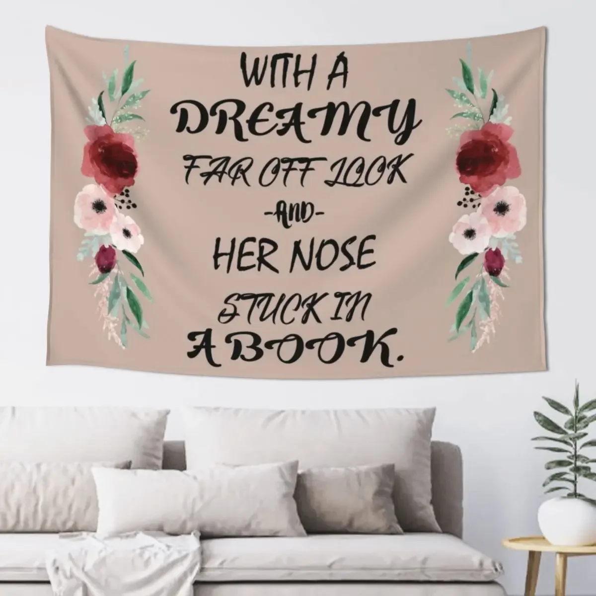 

Bookish Tapestry Wallpaper Funny Decoration For Rooms Tapestry