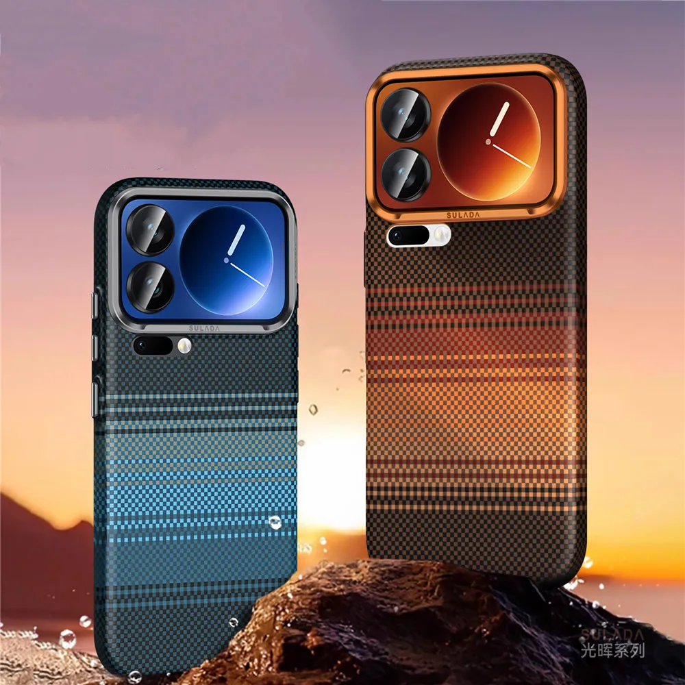 

Кожаный тонкий чехол с магнитным тканым узором для Xiaomi 17 Pro Max 17, матовая задняя крышка