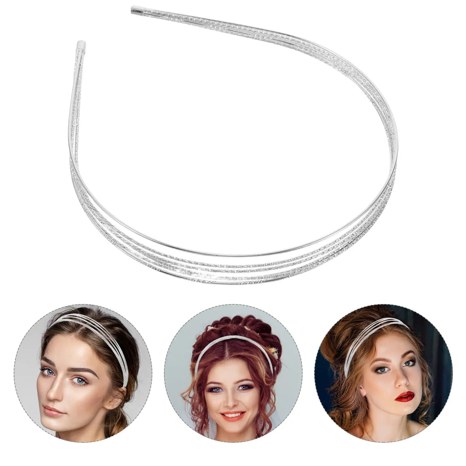 

Модный тонкий металлический ободок для волос для женщин, многослойный дизайн, элегантный аксессуар для повседневных выходов, вечеринок, свадеб