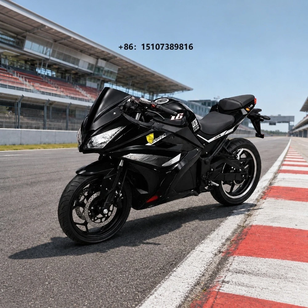 Track Style Electric Racing Motorcycle for Adults Lithium 3000W Brushless Motor 120KMH Speed 17 Inch Wheels Hydraulic Suspension