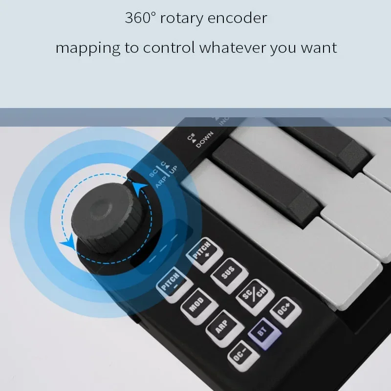 M-VAVE SMK-25 Mini 25 مفتاح بلوتوث USB MIDI لوحة المفاتيح القابلة لإعادة الشحن لأجهزة Mac والكمبيوتر الشخصي وسائط مقياس الوتر الذكي وشملت البرمجيات