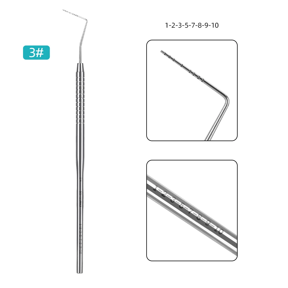 JOY DENTAL 1 Stück Zahnärztliche Graduierte Parodontalsonde aus 304 Edelstahl, Zahnärztliches Instrument, Endodontisches Equipment, Sonde 16cm mit Skala – Detail 9