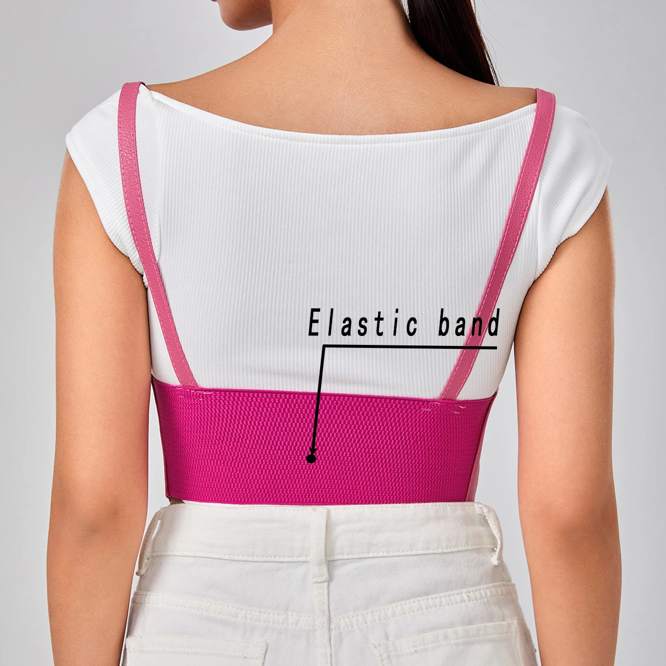 متعددة الألوان كبيرة الحجم الإناث الخصر مشد تحت الصدر القوطية تسخير حزام المطاط حزام مطاط Cummerbund للنساء سيدة