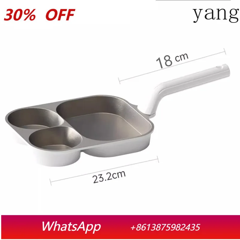 

CX 3-in-1 Breakfast Pot Flat Bottom Frying Pot Household Fried Egg Artifact