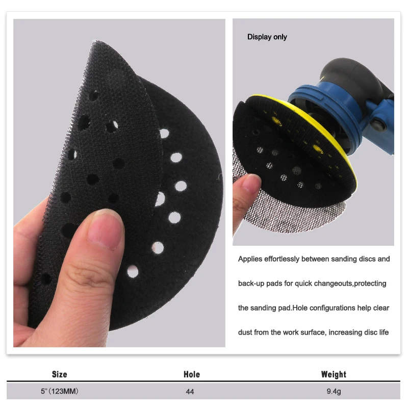 2 Pcs 5 Inch 44 Holes Hook and Loop Protective Pad for Random Orbital for Polishing and Sanding Wood Metal Multi-Hole Pad Guard