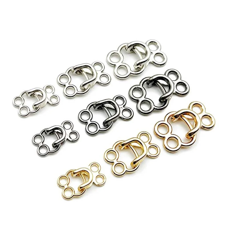 100 Pairs Alloy Metal Invisible Garment Hook Jeans Pants Skirts Collar Decor Adjust Clasp Buckles DIY Sewing Accessories