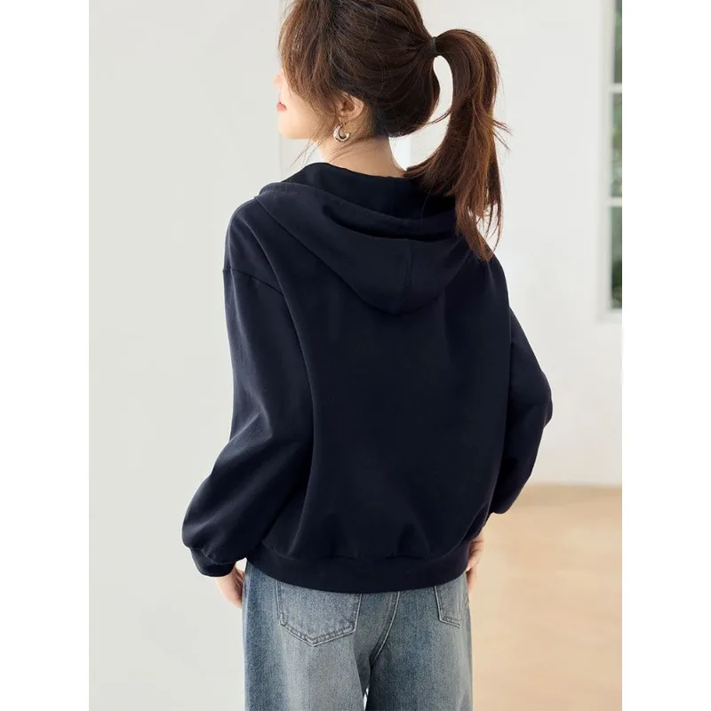 Women's Clothing Hooded Hoodies Sweatshirts Commuting Patchwork Contrast Colours Stripe Casual Sweatshirts Spring New Hooded Top