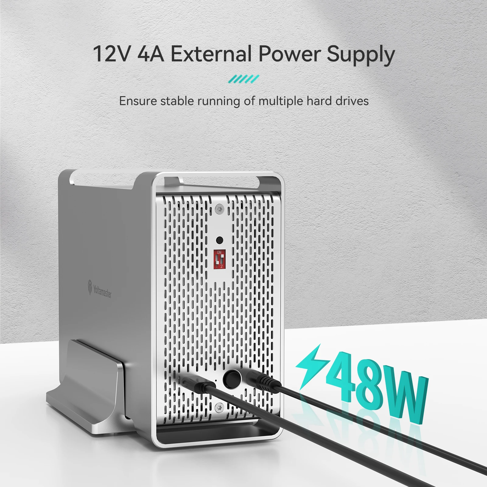 Yottamaster Dual Bay RAID External Hard Drive Enclosure 3.5 inch HDD Case SATA3.0 to Type C SSD Enclosure Adapter Support 16TB*2