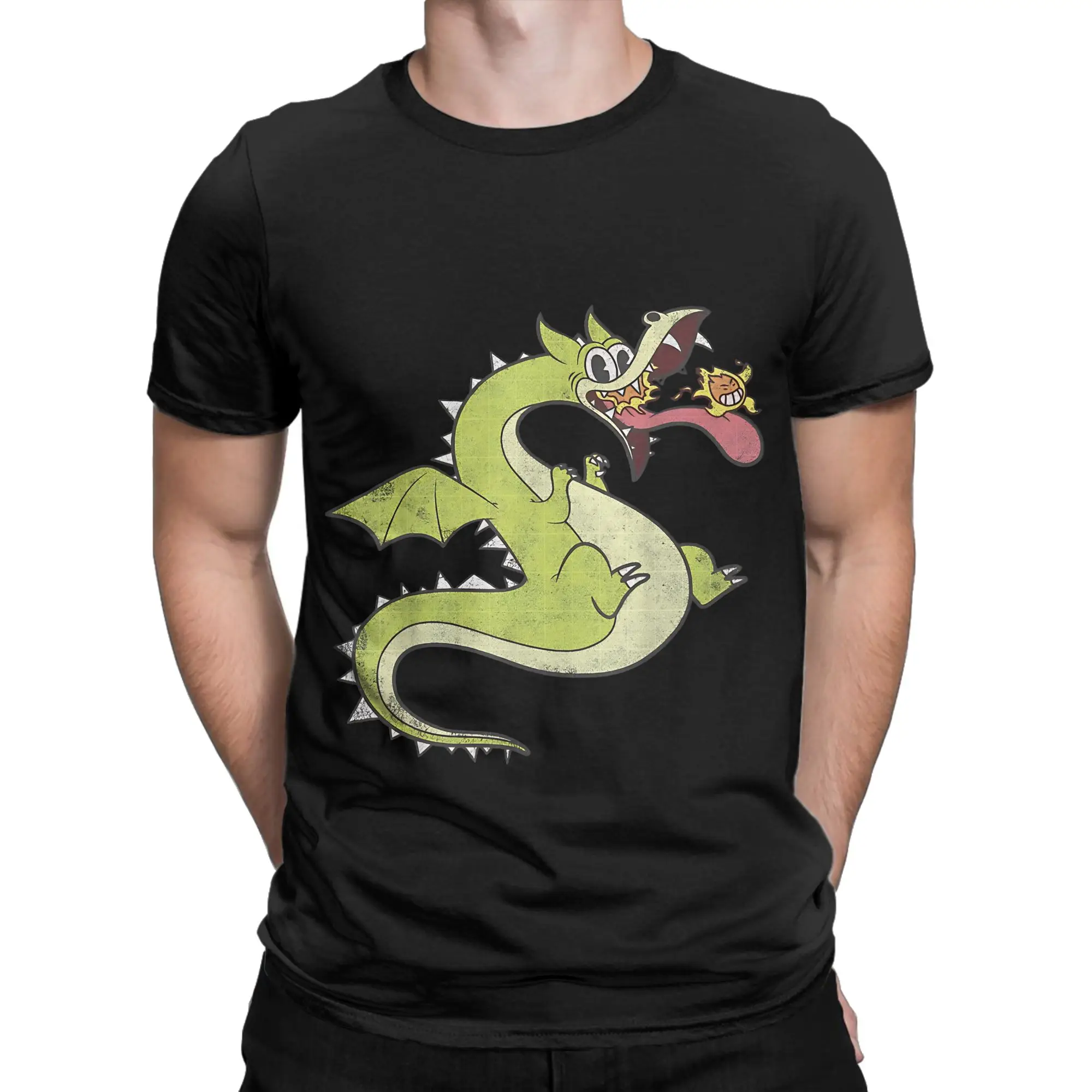 Cuphead Distressed Grim Matchstick Funny Graphic 100% Cotton T-Shirt Cuphead Tees Tops For Men