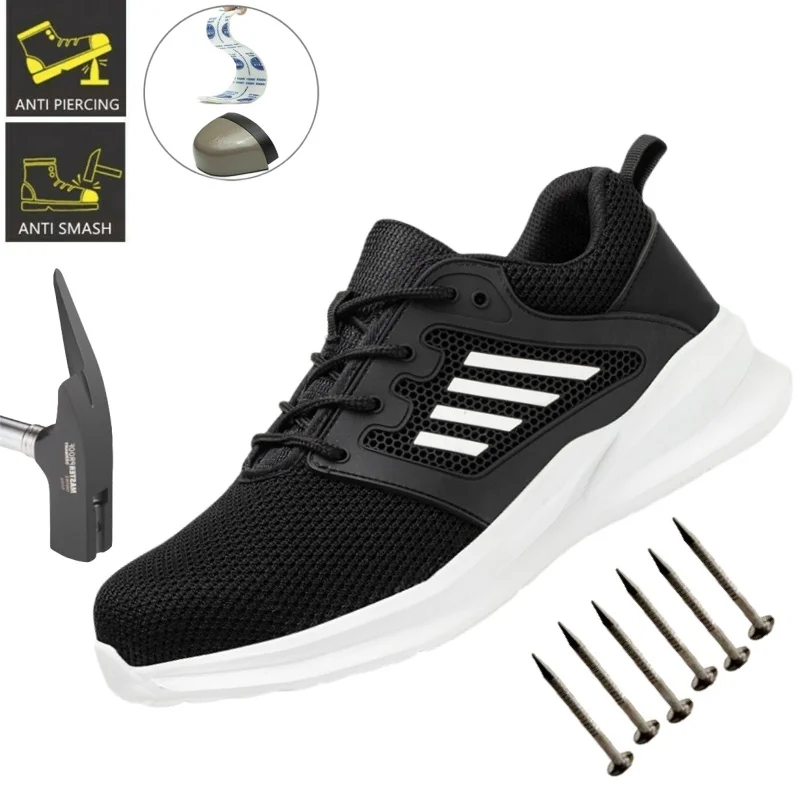 

Men's Work Safety Shoes, Steel-Toe Men's Shoes, Comfortable Protective Shoes, Puncture-Resistant Safety Shoes, Work Sneakers
