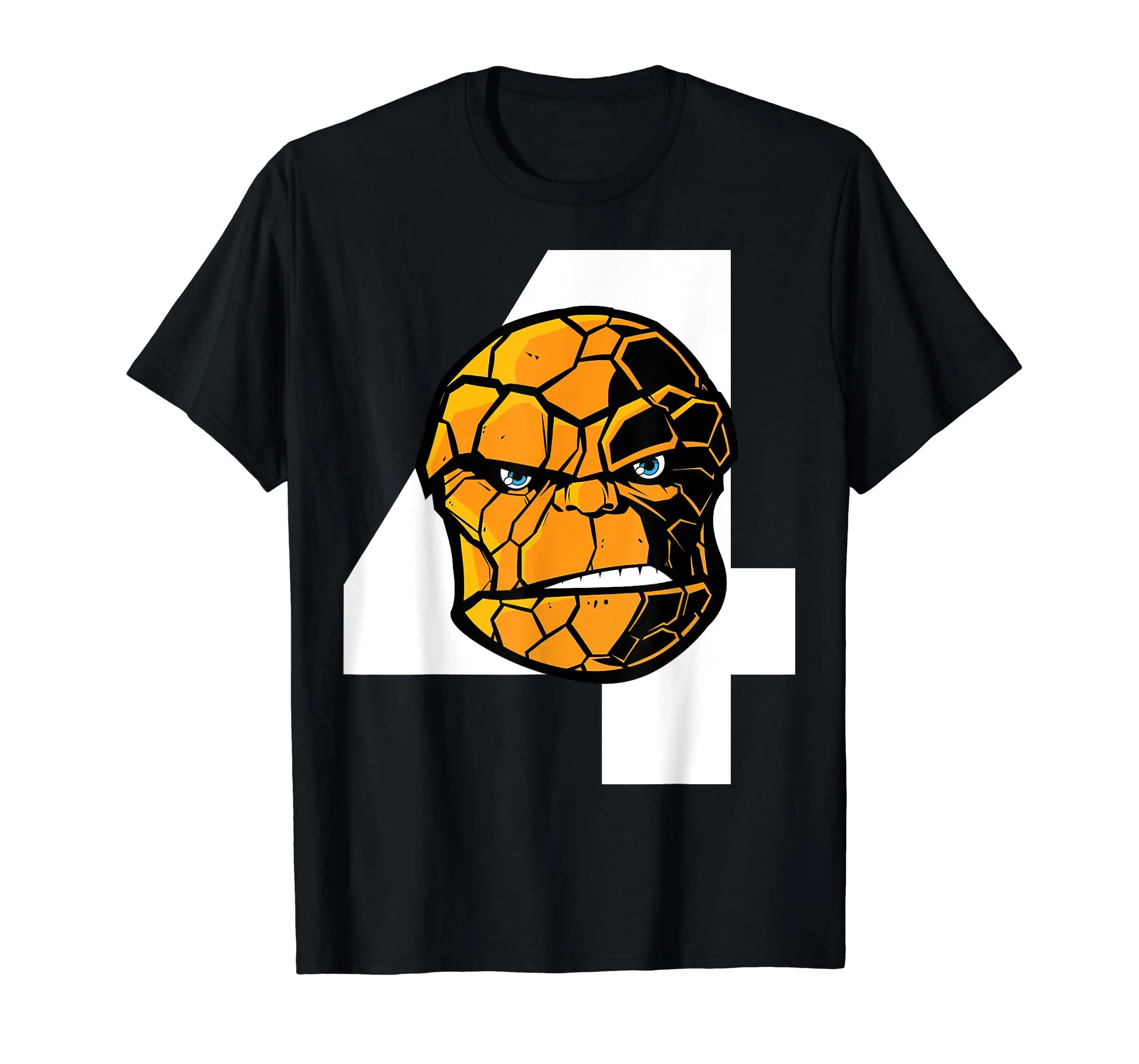  Fantastic Four The Thing Big Face 4 Logo T-Shirt