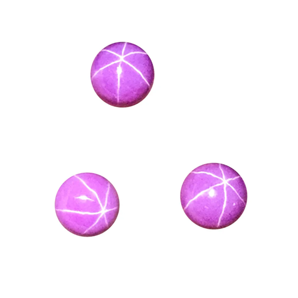 

Star Ruby Round Cabochon Smooth Polished Surface Round Rose Red Star Ruby Cabochon Flat Back Multiple Sizes to Choose