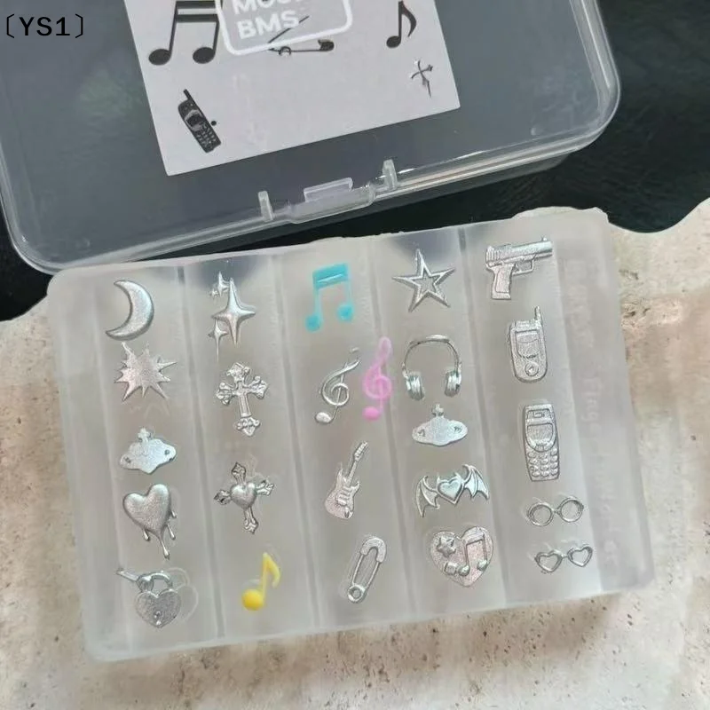 〔YS1〕Retro Music Sweet Cool Punk 3D Silicone Nail Mold Mermaid Tail Shell For Nail Jewelry Craft Transparent Mold Tool