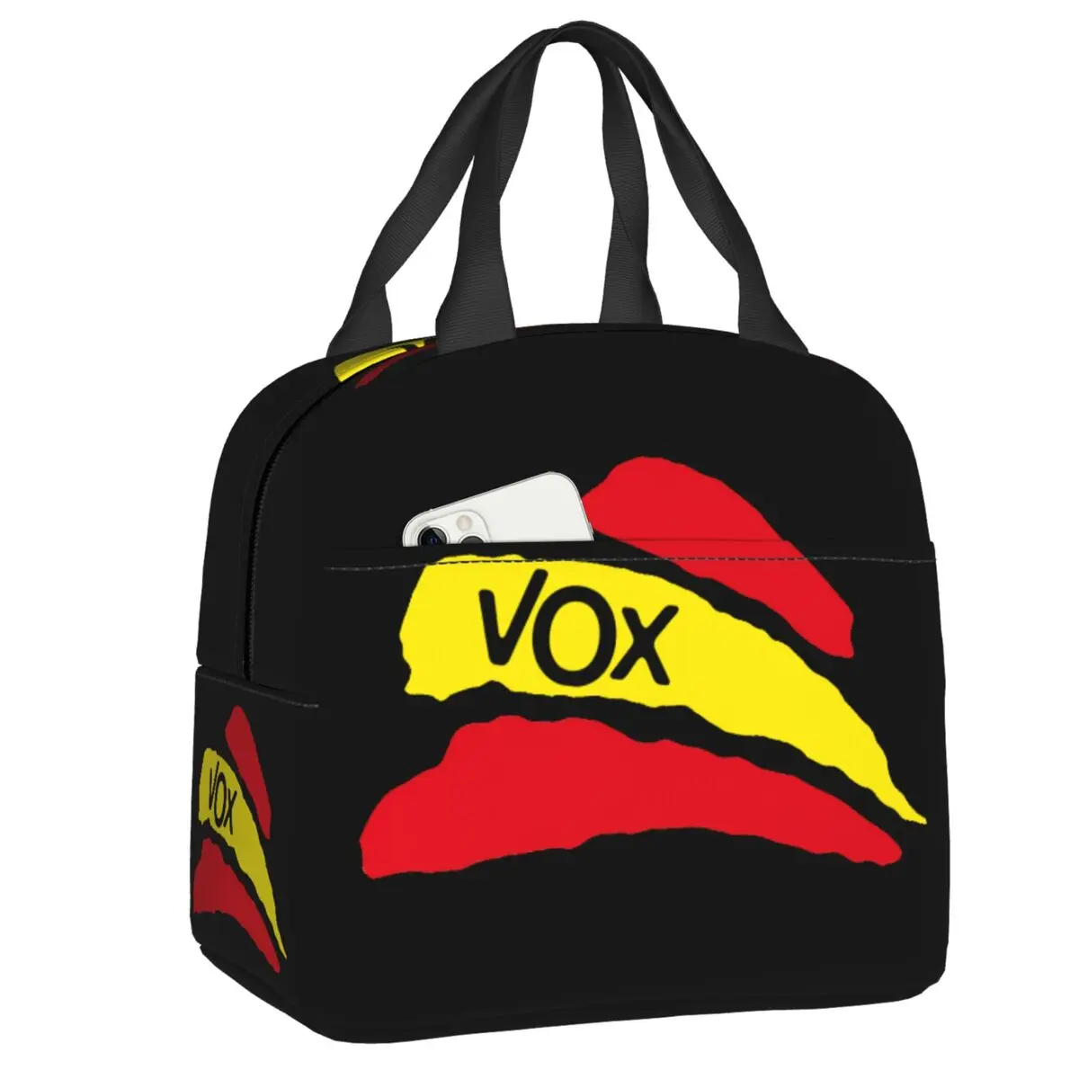 

Custom Spain Vox Logo Insulated Lunch Bag Women Portable Spanish Political Party Thermal Cooler Lunch Tote Beach Camping Travel