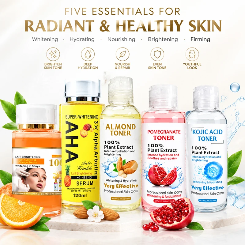 Muti-Pcs Facial Toner & Moroccan Argan Essence Water Set Hydrating Moisturizing Refreshing Facial Care Kit for Women All Skin Types Daily Skincare Routine