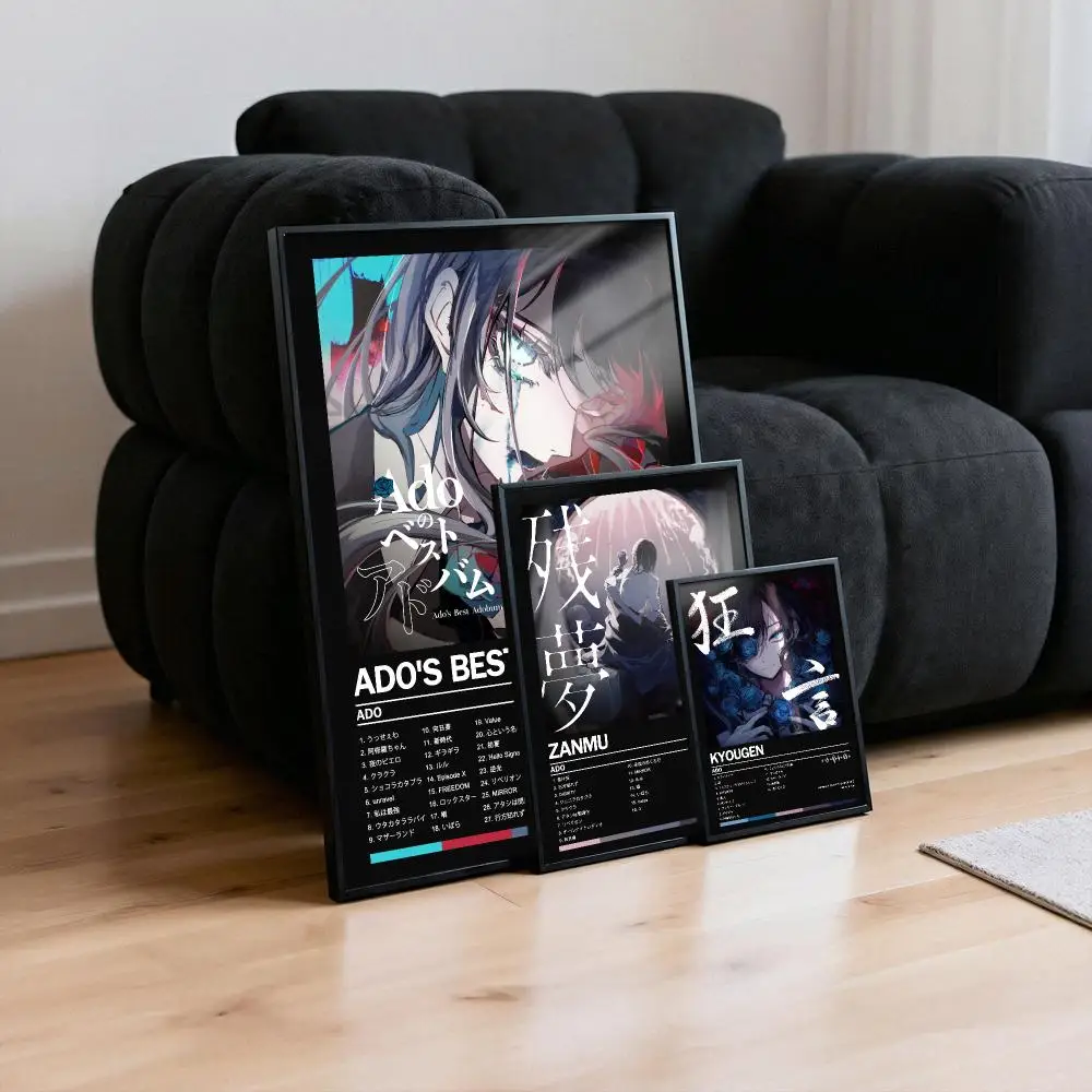 Ado Poster Peelable Self-Adhesive Album Cover Poster Stickers, Frameless Wall Art for Singer Band Pop Rap Bedroom