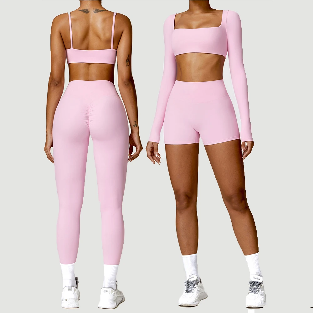 

Yoga Suit 2 Pieces Sportswear Sports Set Women Tracksuits Gym Clothes Sport Bra Fitness Long Sleeve Top Workout Legging Yoga Set